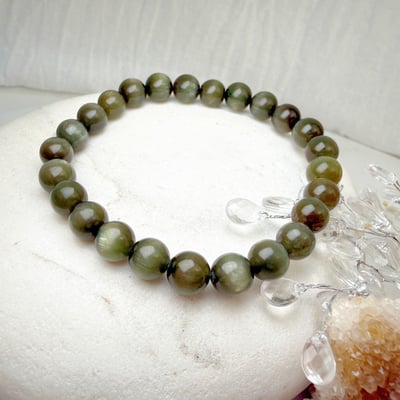 穩定/洞察/事業-《7.5mm特級貓眼綠磷灰石手鍊》3