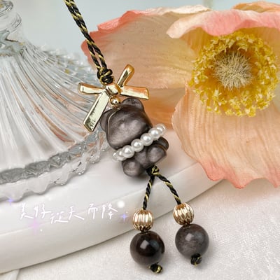 貴人/好運/平安-《蝴蝶結銀曜小熊吊飾》4