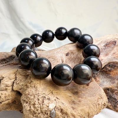 擋煞/避邪/防小人-《17.5mm墨西哥彩虹黑曜手珠》4