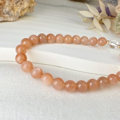 旺運勢/正能量-《蝴蝶結橙月光水晶手鍊》5