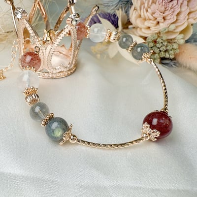 貴人運/水晶能量-《草莓晶拉長銅管手鍊》2