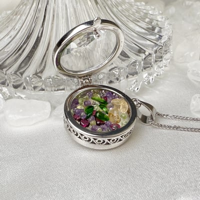 全方位運勢-《綜合水晶圓形寶盒項鍊》3