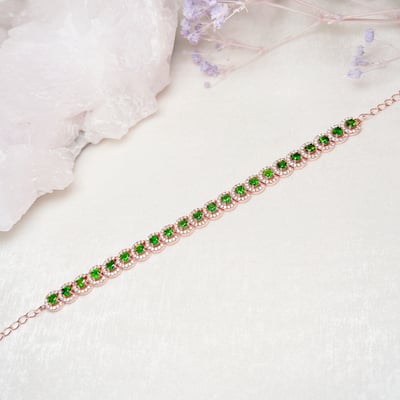綠透輝石玫瑰金手鍊5