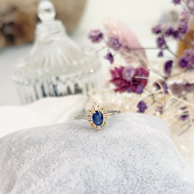 經典閃耀藍寶戒指2