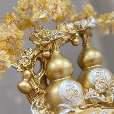 工藝級-《福祿雙全黃水晶招財樹》3