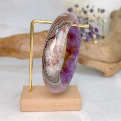 原礦紫水晶瑪瑙鐲A114