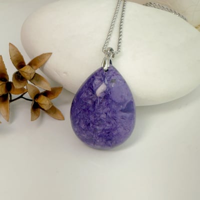 自信/活力/貴人-《水滴形紫龍晶項鍊》2