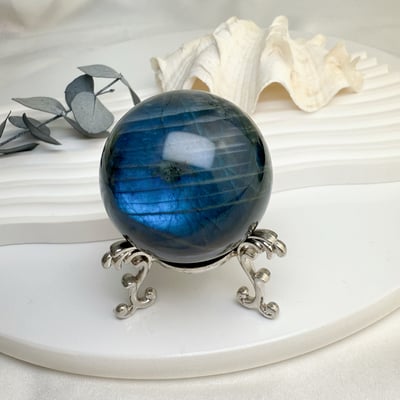 原礦球/磁場-《高閃光黑體拉長石球》A24