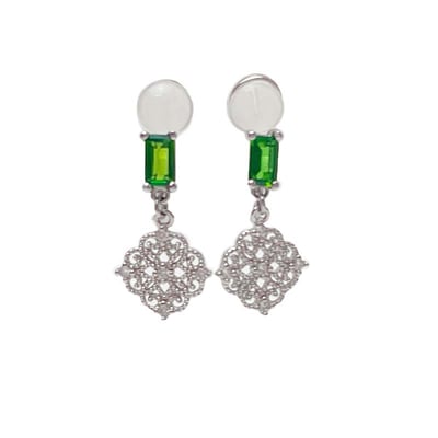 鉻透輝石夾式耳環1