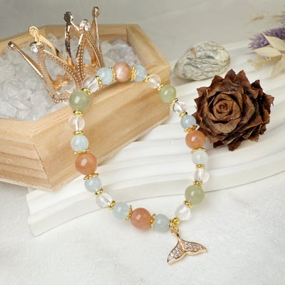 心靈平靜/正能量-《和田橙月光魚尾手鍊》2