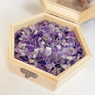 《水晶消磁淨化盒》-原木六角形7