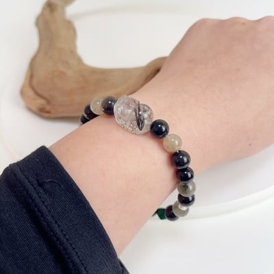 型男款-《黑髮晶貔貅多寶手鍊》5