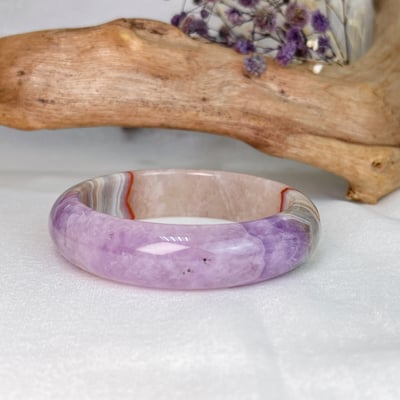 原礦紫水晶瑪瑙鐲A82