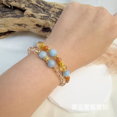 磁場提升/正財事業-《金太陽黑金超海藍寶雙圈手鍊》6