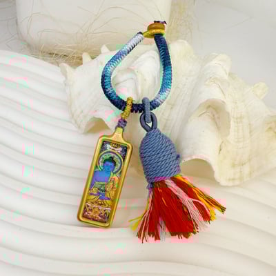 健康/福氣/智慧-《藥師琉璃佛唐卡吊飾》2