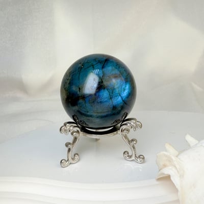 原礦球/磁場-《高閃光黑體拉長石球》A14