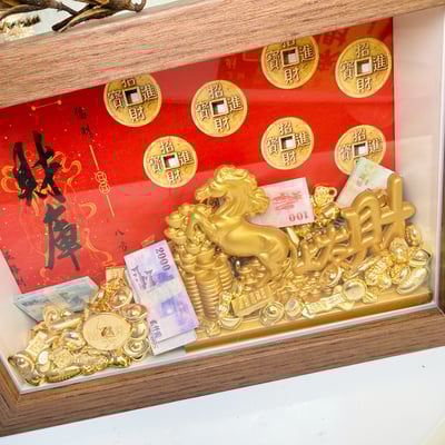 招財/貴人/開運-《馬年發財銅馬相框擺件》5