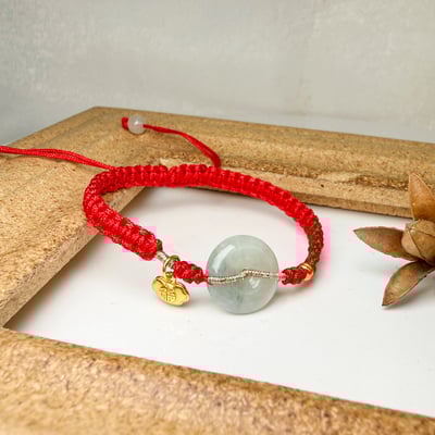 太歲年擋煞/開運-《福氣鎖片平安扣紅繩手鍊》3