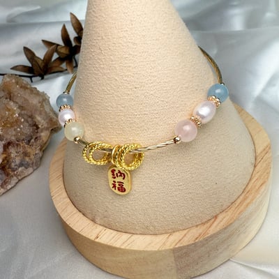 好氣色/好人緣/正能量-《摩根石銅管小珍珠手鍊》5