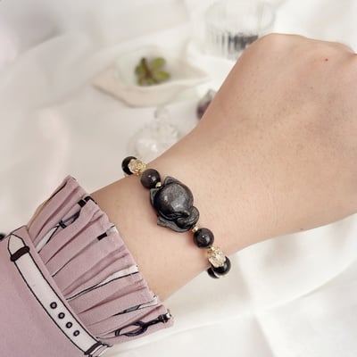 桃花人緣/擋煞避邪-《高閃光銀曜狐狸水晶手鍊》5