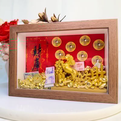 招財/貴人/開運-《馬年發財銅馬相框擺件》3