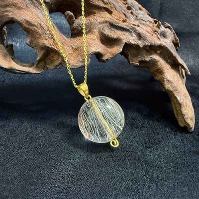 稀有高檔/金銀絲-《全淨體金銀鈦晶項鍊》34