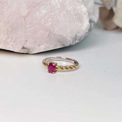 自信魅力/創造幸福-《金銀交織無燒紅寶戒指》5