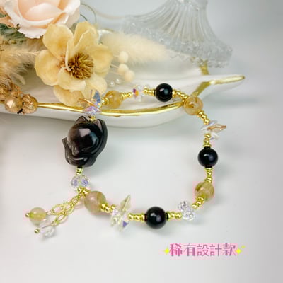 招財/避邪/防小人-《高檔銀曜狐狸鈦晶手鍊》3