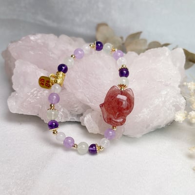 貴人/事業/財富-《草莓晶狐狸·貴人水晶手鍊》2