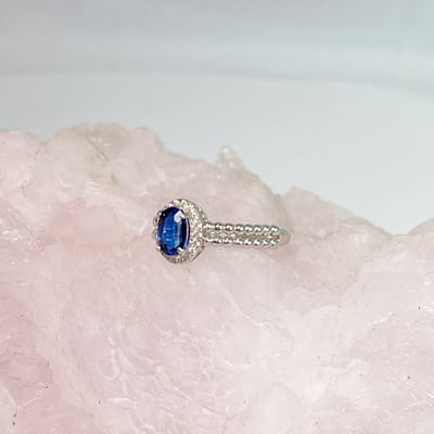 色澤濃郁/收藏級-《藍晶石雙排珠設計戒指》3