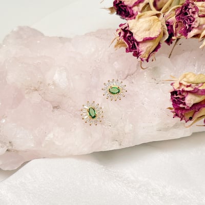 水鑽花沙佛萊耳環5