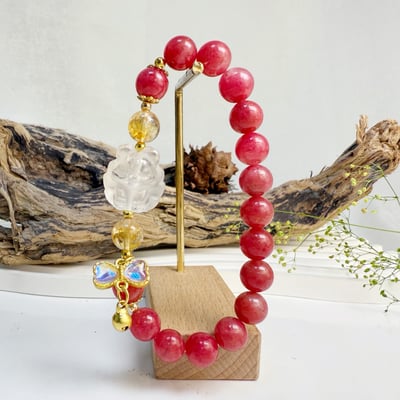 運勢/招財/貴人-《白水晶九尾狐薔薇輝石手鍊》4