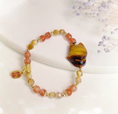 運勢/貴人/事業-《金太陽虎眼石狐狸手鍊》4