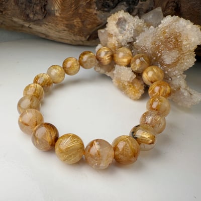 高檔料/滿絲-《10mm鈦晶手鍊》-14