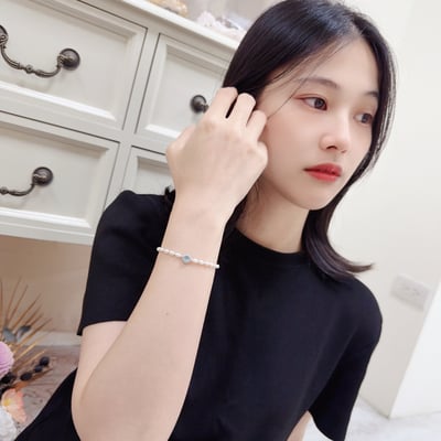 心靈能量/好氣色/好運氣-《海藍寶珍珠純銀手鍊》5