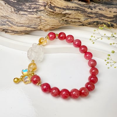 運勢/招財/貴人-《白水晶九尾狐薔薇輝石手鍊》5