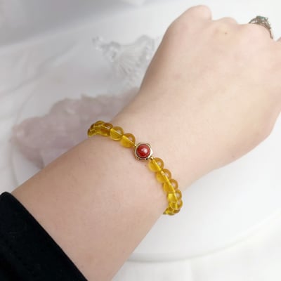 招財/擋煞/安神定魄-《帝王砂藍珀琥珀硃砂手鍊》7