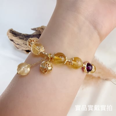 招財/正能量-《黃水晶紫晶設計款手鍊》5