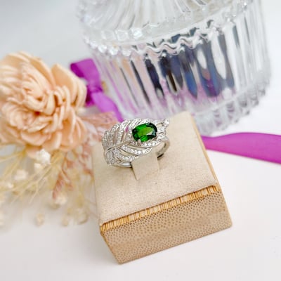 綠透輝石葉子戒指3