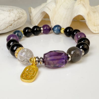 貴人/財富/心靈-《紫黃晶招財多寶水晶手鍊》3