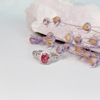 色澤濃郁/收藏級-《高檔粉碧璽戒指》2