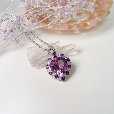 愛心千禧切紫水晶項鍊4