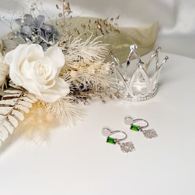 鉻透輝石夾式耳環3