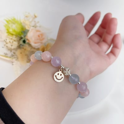 思緒清晰/貴人運-《10mm粉晶·紫晶·海藍寶水晶手鍊》5