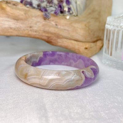 原礦紫水晶瑪瑙鐲A103