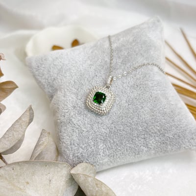 綠透輝石方形鑽圈相鍊3