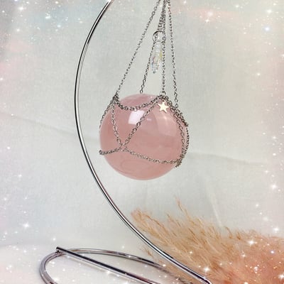 心輪/療癒/人緣-《幻彩星空網粉水晶球》3