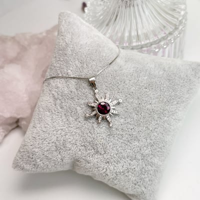 紫紅石榴石太陽項鍊4