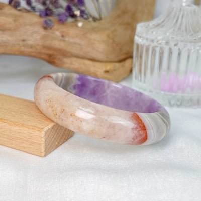 原礦紫水晶瑪瑙鐲A85