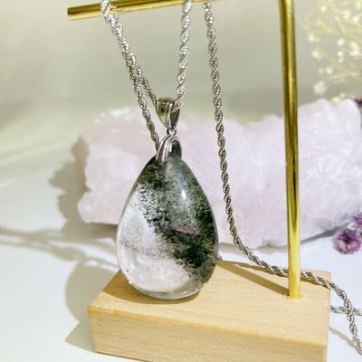 收藏級-清透料綠幽靈水晶項鍊5